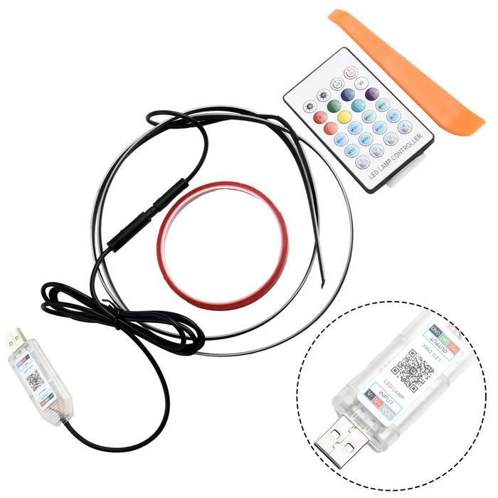 lumina ambientala cu banda acrilica rgb si alimenatre la usb