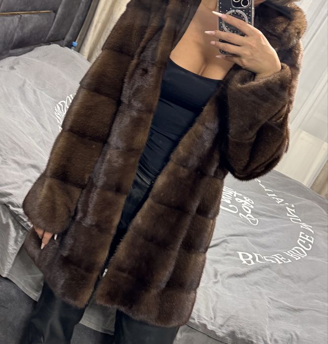 haina blana vizon / nurca naturala