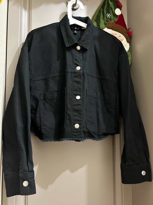 Пиджак жакет джинсовый свободный. S / M черный.