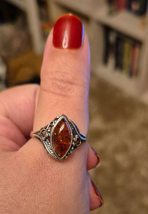 Inel argint chihlimbar, 62-63 mm circ./19,7-20,1 mm diam.