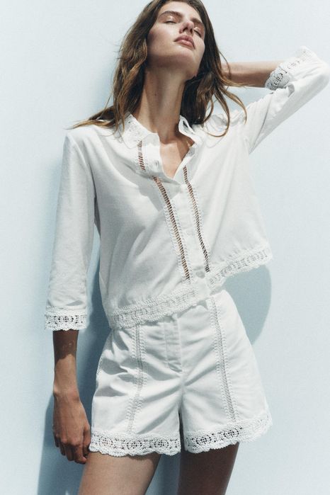 ZARA - Нови беодирани панталони и пола размер XS/ S