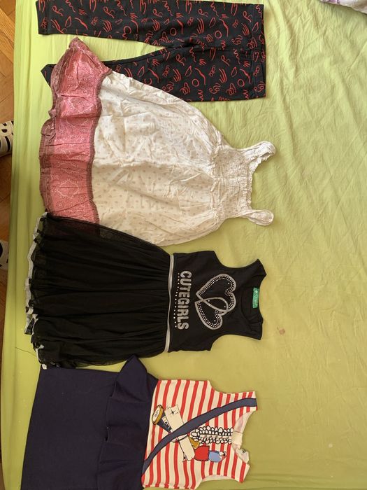 Детски рокли 4-5; 5-6,панталони, чорапогащи, потници, клинове, блузи