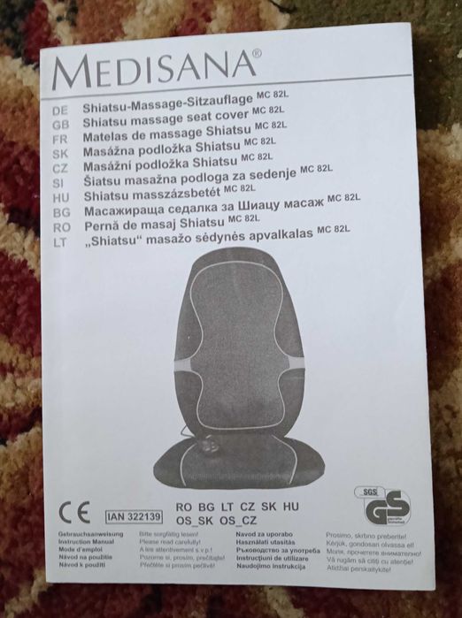 Husa Scaun cu masaj si incalzire Shiatsu Medsana