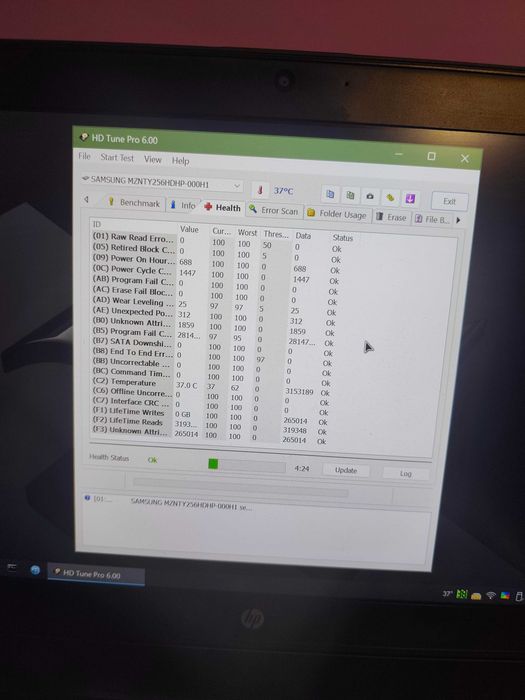 SSD Samsung 256GB M.2 SATA – 97% Health – 516 MB/s – Testat