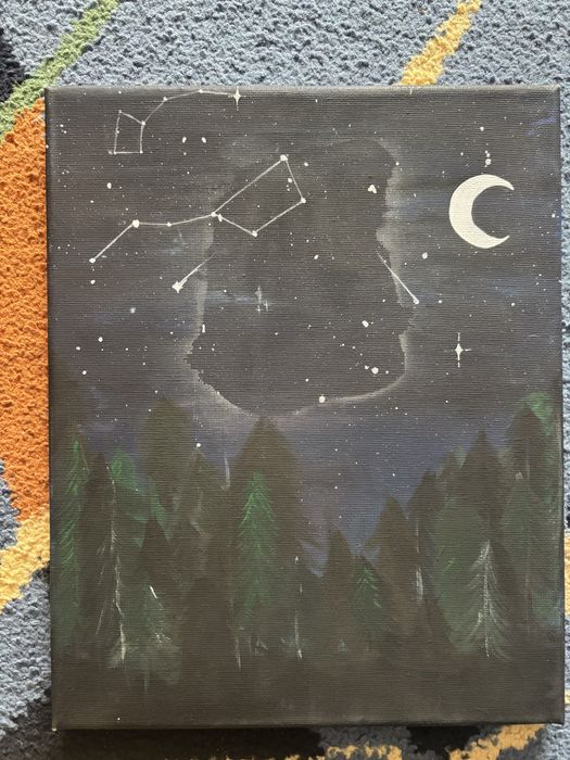 Tablou pictat manual cu constelatii