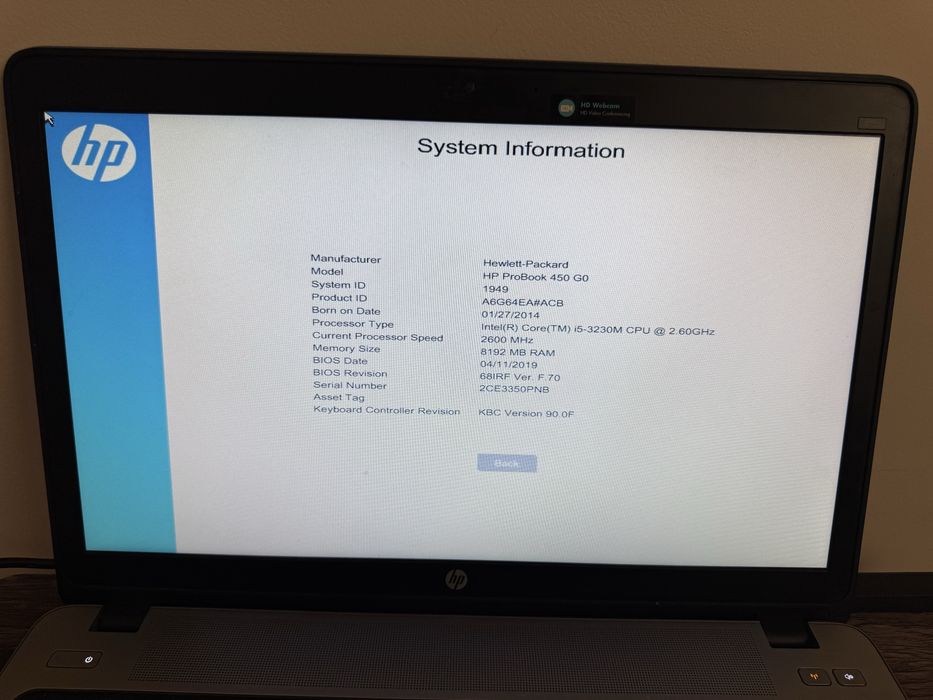 Ноутбук HP Probook 450 GO