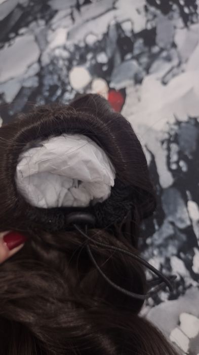 Коса за опашка тъмно кафяв цвят