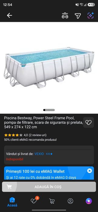 Piscină Bestway 549x274x122 cm + Pompă Nisip Intex SX2100 + Scară Intex