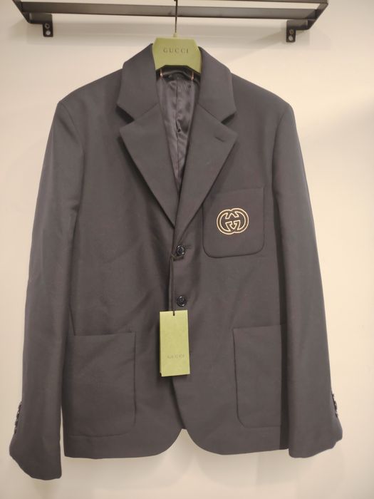 Син блейзър Gucci