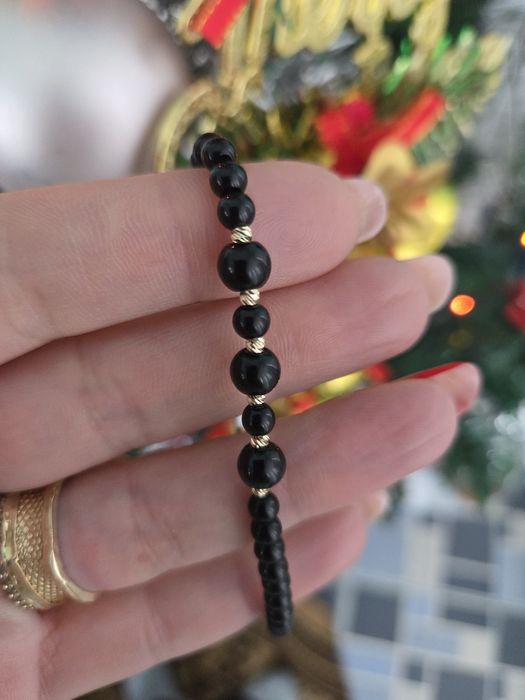 Bratara cu bile de aur 14k