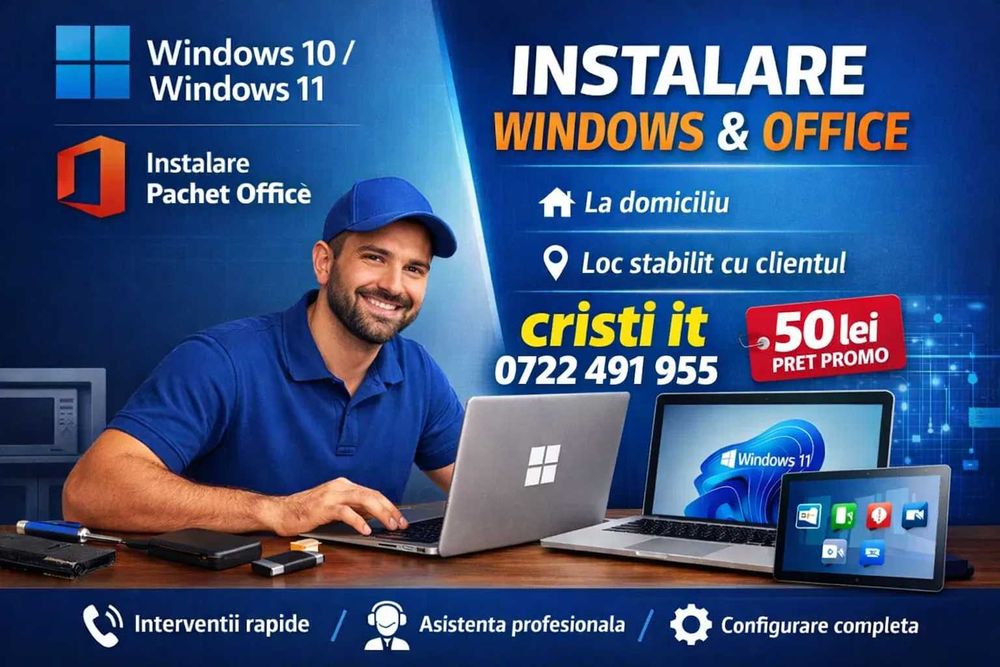 Instalez WINDOWS 11*10 LICENTE TV STREMIO FILME SERIALE 4K OFERTA Office24 Imprimanta la domiciliul clientului