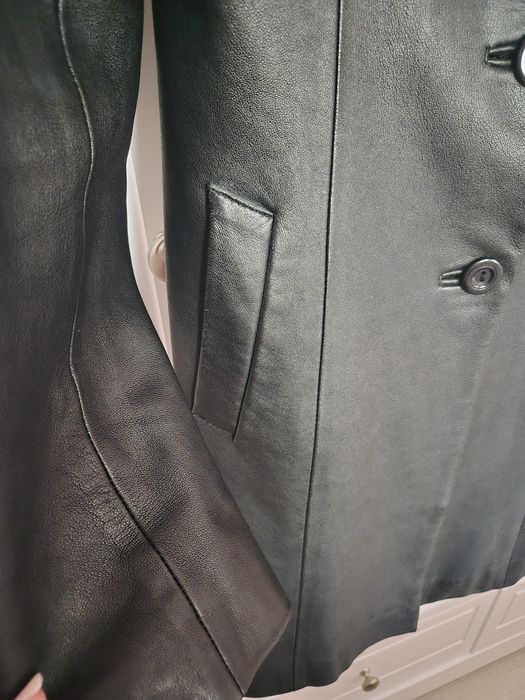 Pardesiu geaca midi din piele naturala dama S