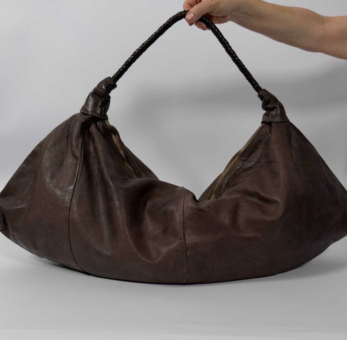 Дамска чанта голяма - естествена телешка кожа - Италия - 100% Leather