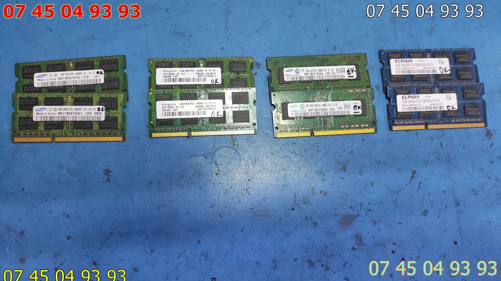 module ram laptop DDR 3 1Gb si 2Gb testate pret pe bucata