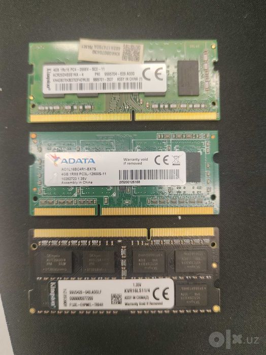Оперативная память для ноутбука 4 GB: DDR4 и DDR3L Kingston, ADATA