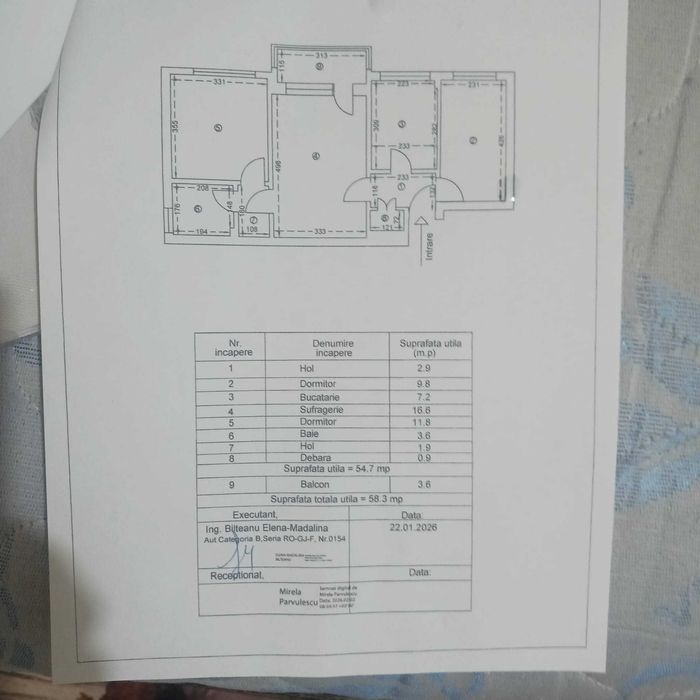 Apartament 2 camere Ultracentral M.C Oancea, Zona Terasa Anna Târgu-Jiu | 58 mp | Centrală Nouă 2025 | Etaj 3