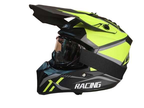 Каска Крос/Атв/Мотор с Очила  4-ри цвята