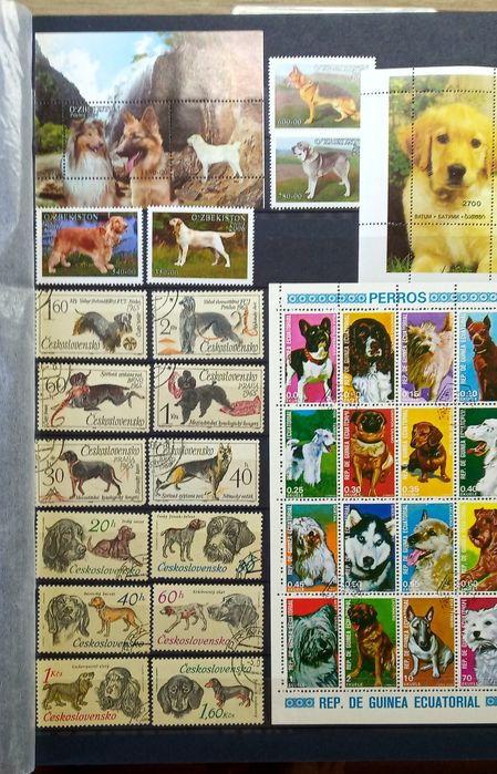 Марки тематика" Собаки кошки"  80штук.