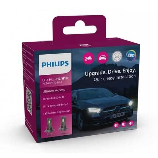 LED крушки PHILIPS H7/H18 Ultinon Access 12V 16W Комплект 2БР.