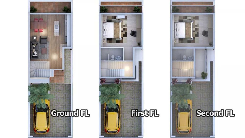 НА ИЗПЛАЩАНЕ - Триетажна сглобяема къща с 2 спални, 120 кв. м