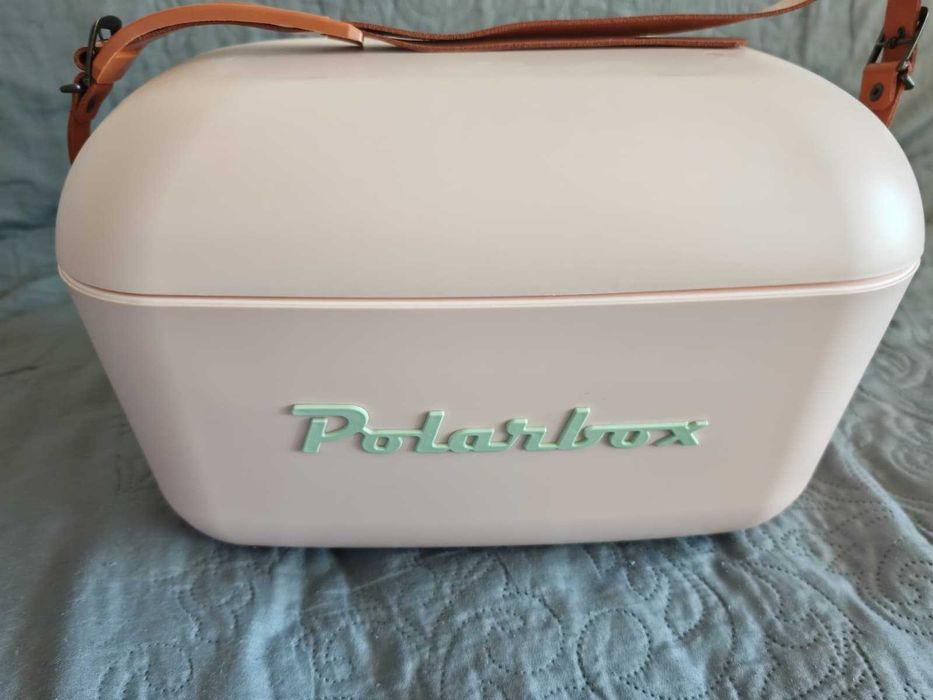 Cutie (lada) frigorifica pasiva POLARBOX retro 12l, curea piele, noua