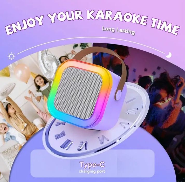 Microfon Karaoke wireless cu bluetooth si boxa