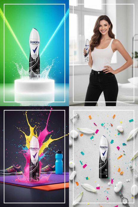 Antiperspirant Spray Rexona Invisible Black & White  6 Bucati ,set