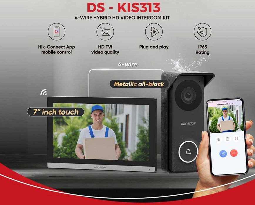 Domofon Hikvision DS-KIS313-P домофон камеры видеонаблюдения
