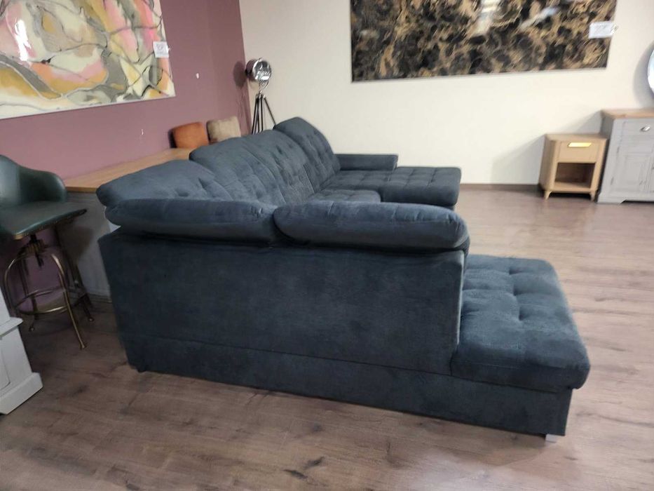 ПРОМОЦИЯ!!!Тъмно сив П - образен ъглов диван Nixon с функция сън