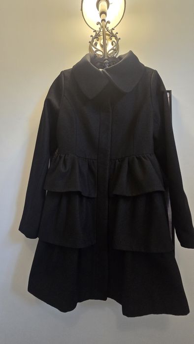 Palton negru, elegant, croi deosebit