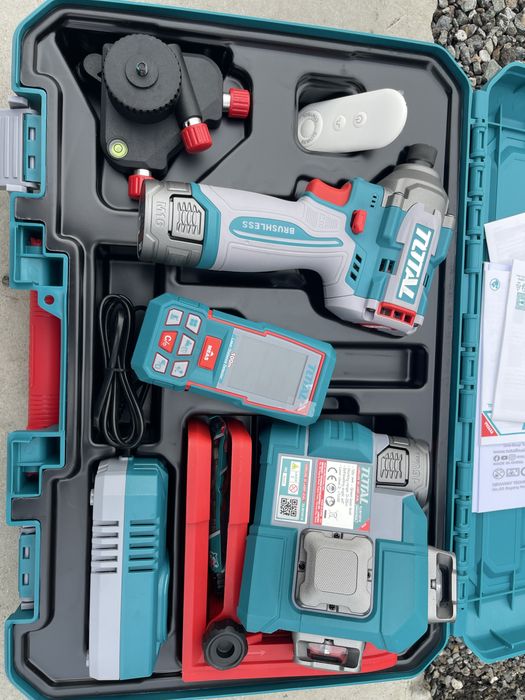 Nivela Laser 360 grade raza verde + autofiletanta Total