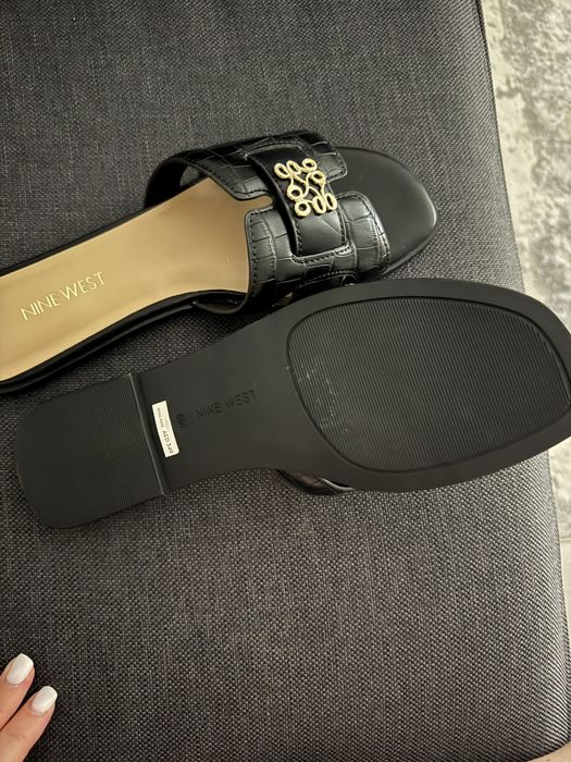 Papuci piele negri Nine West