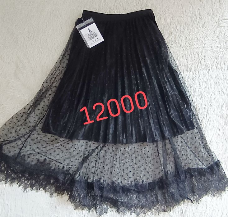 Юбки лен  , плисерованная