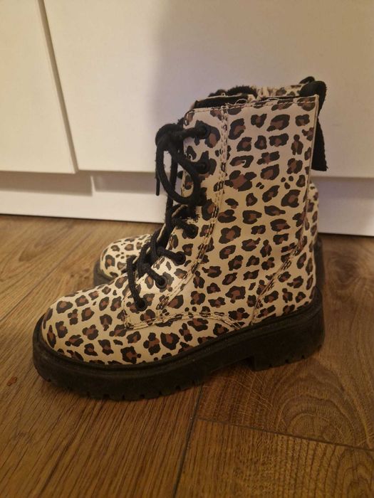 Ghete fete mărimea 30 - Imprimeu Leopard / Animal Print - Cu fermoar