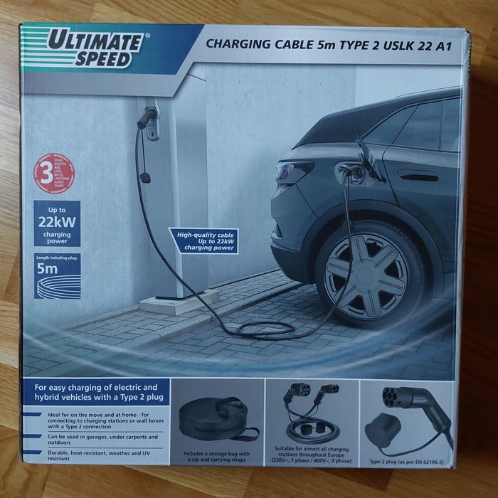 Cablu de încărcare Ultimate Speed,putere de incarcare pana la 22KW, model USLK 22 A1