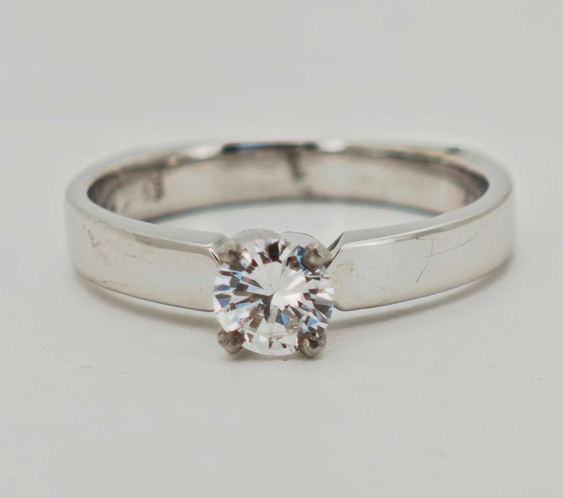 Inel logodna aur 14k si diamante 0,48ct