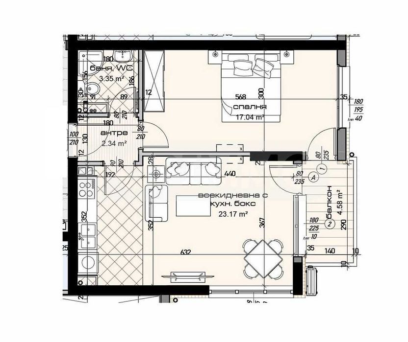Продава се Двустаен апартамент в Варна, Гръцка махала - 73 кв.м за 837 €/кв.м - Снимка #3