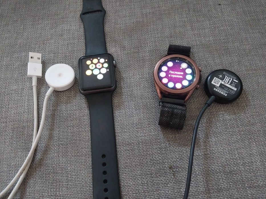 Смарт-часы Galaxy watch 3 и Apple watch sport