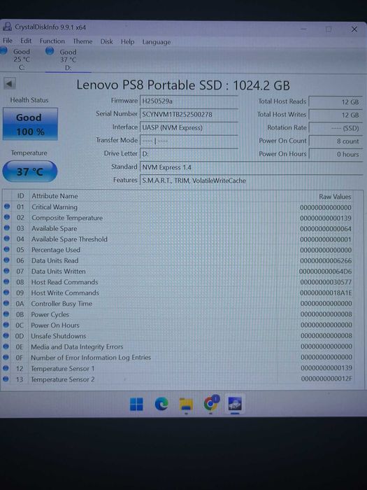 SSD Portabil Lenovo PS8 1TB