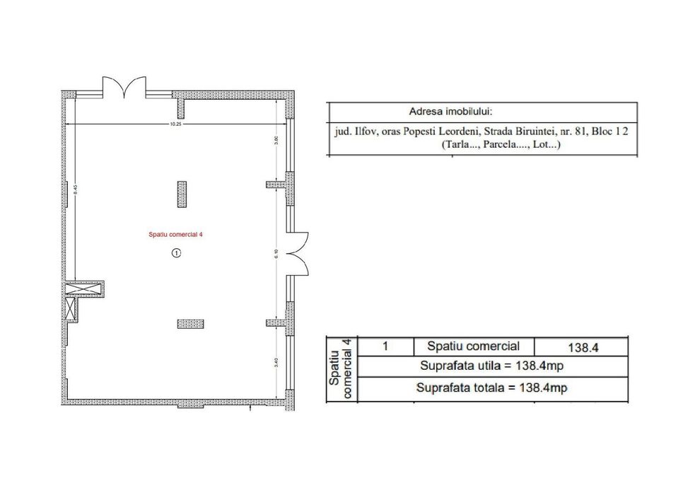 Spațiu Comercial 138,4 mp | Open Space | Zonă cu Potențial Ridicat