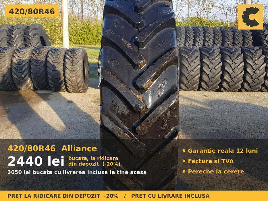 ANVELOPE 420/80R46 16.9R46 16.9-46 42080R46 Alliance Cauciucuri Tractor Prasit Erbicidat SH GARANTIE Factura TVA