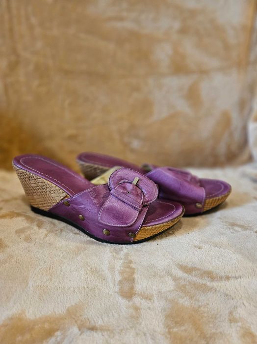 Saboti sandale mov piele 38