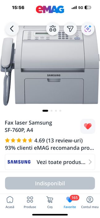 Vand imprimanta laser Samsung SF-760P, A4 plus cartus nou
