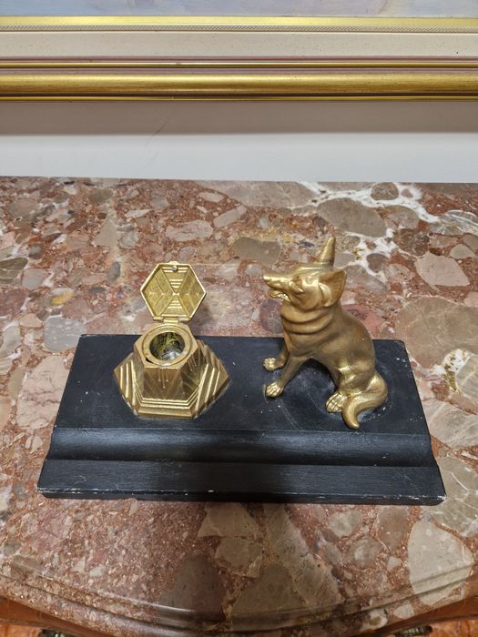 Чудесна антикварна френска фигурална мастилница