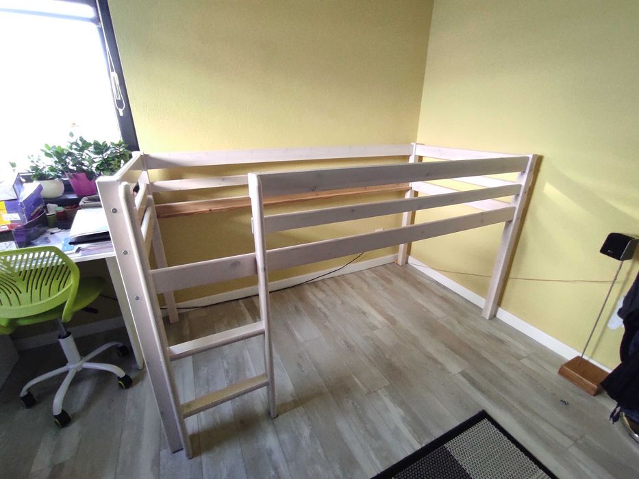 Pat cu somiera si saltea 90x200