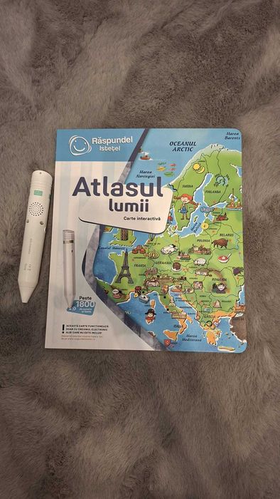 Raspundel Istetel - Creion electronic Albi + carte Atlasul Lumii