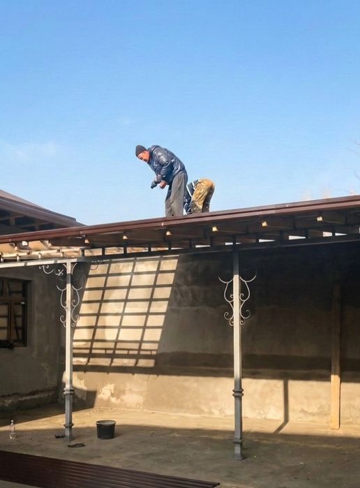 ТОМ УСТАСИ. НАВЕС,Крыша Сварка ишлари