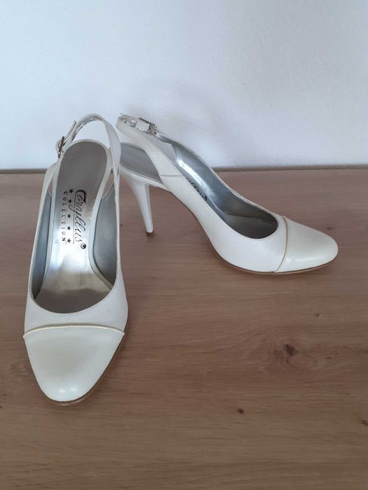 Pantofi albi Coryllus, marime 38
