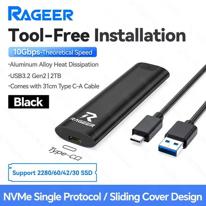 Carcasa / adaptor / rack SSD M.2 NVME USB 3.2, 2230-2280, 2TB