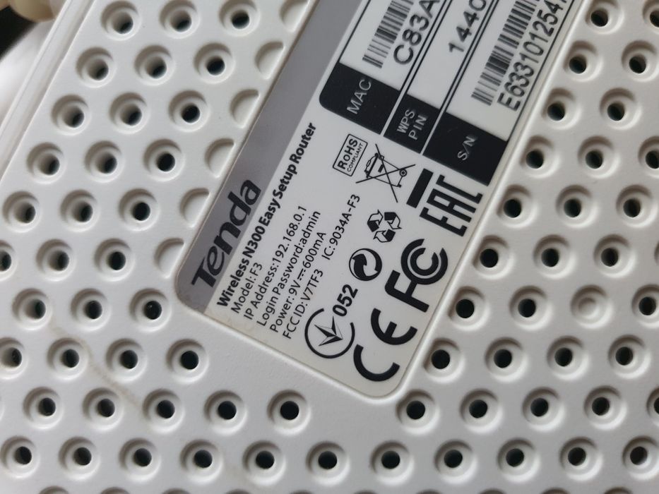 Router Wireless TENDA F3 N300, 300 Mbps, WAN, LAN